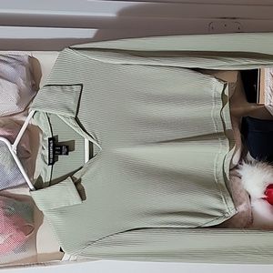 Long Sleeve Light Green Crop top